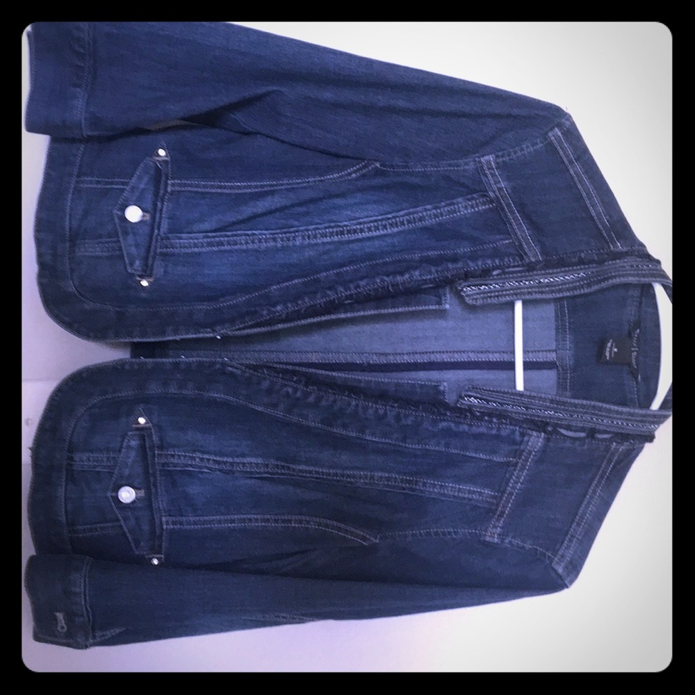WH BM crop Jean Jacket with ornate collar